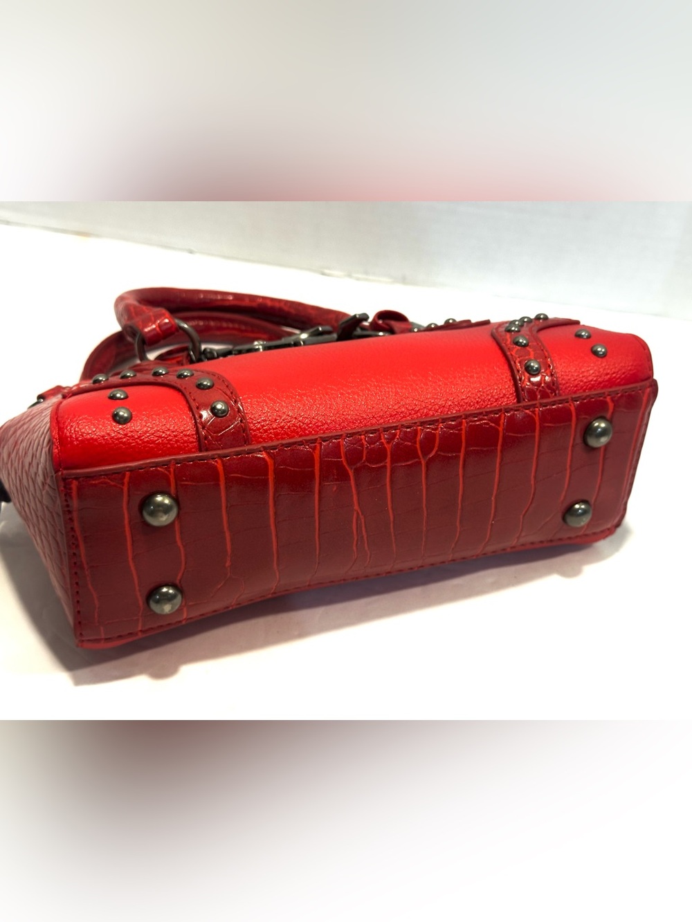 Ed Hardy Red  Satchel Handbag with Charm Accents - Picture 8 of 13